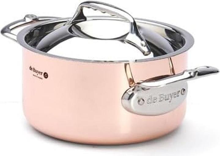 Image du produit de Buyer Prima Matera Marmite à légumes avec couvercle à induction (16 cm, Casserole, Acier inoxydable, Cuivre)