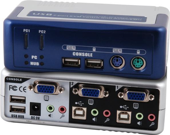Actual product image EFB Elektronik EFB 2-Port KVM Switch PS/2-USB-Audio-USB2.0 Hub + Cable Set