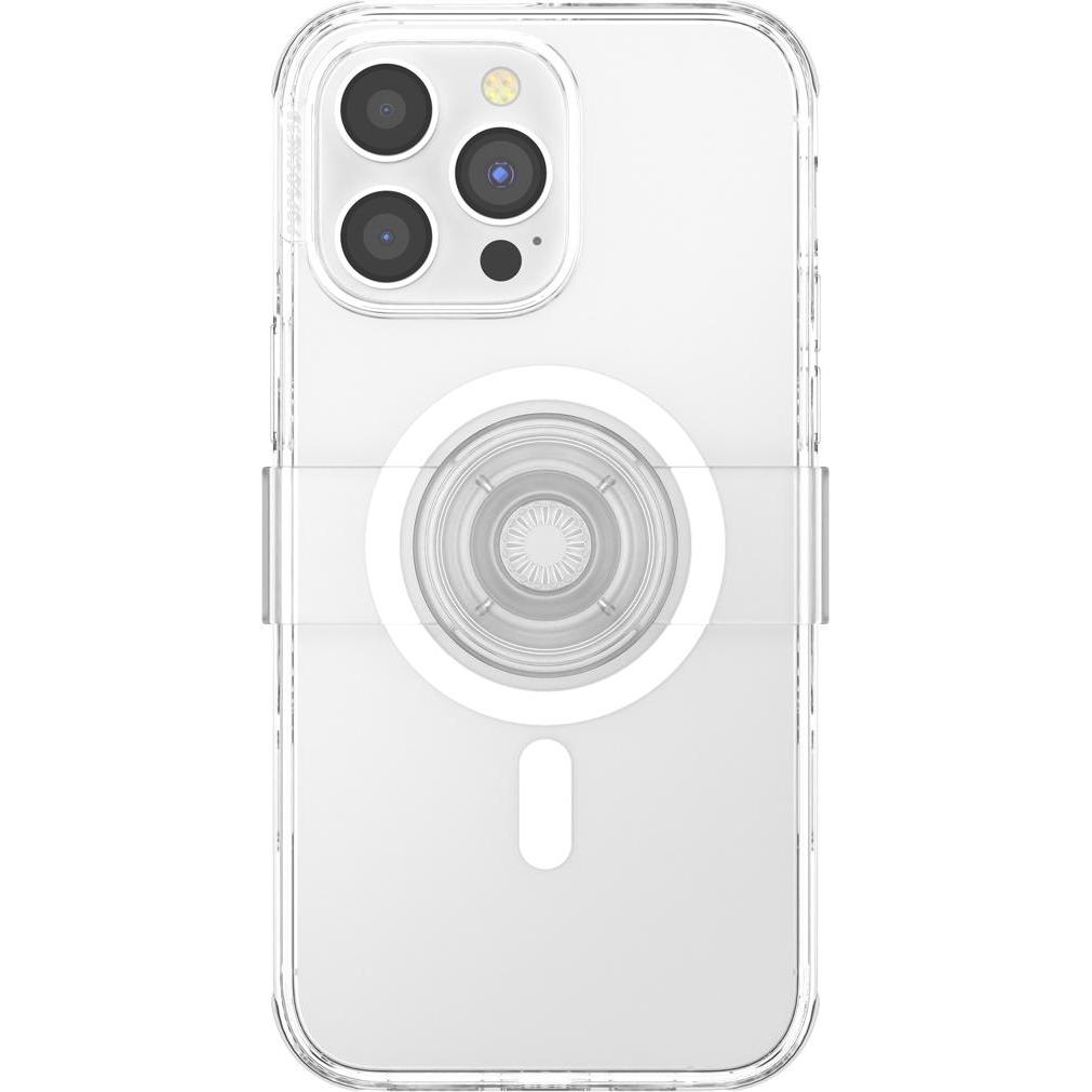 PopSockets Backcover mit Solid Clear (Apple iPhone 14 Pro Max), Smartphone Hülle, Weiss