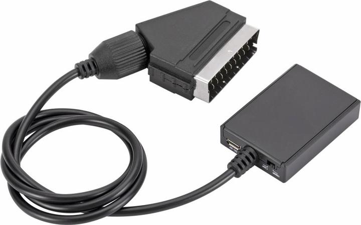 Actual product image Deltalabs Scart auf HDMI 1080p FullHD Konverter Adapter Kabel für TV / PC / DVD - Schwarz 70cm