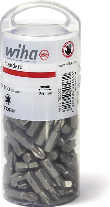 Actual product image Wiha Bit set Standard 25 mm TORX® (T20), 100-pcs. in bulk pack, 1/4" (40463) (T20)