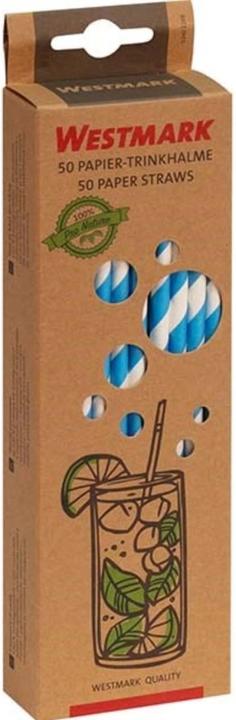 Image du produit Westmark 50 pailles en papier, bleu-blanc, 19,7 cm, 50 sb (50 x)
