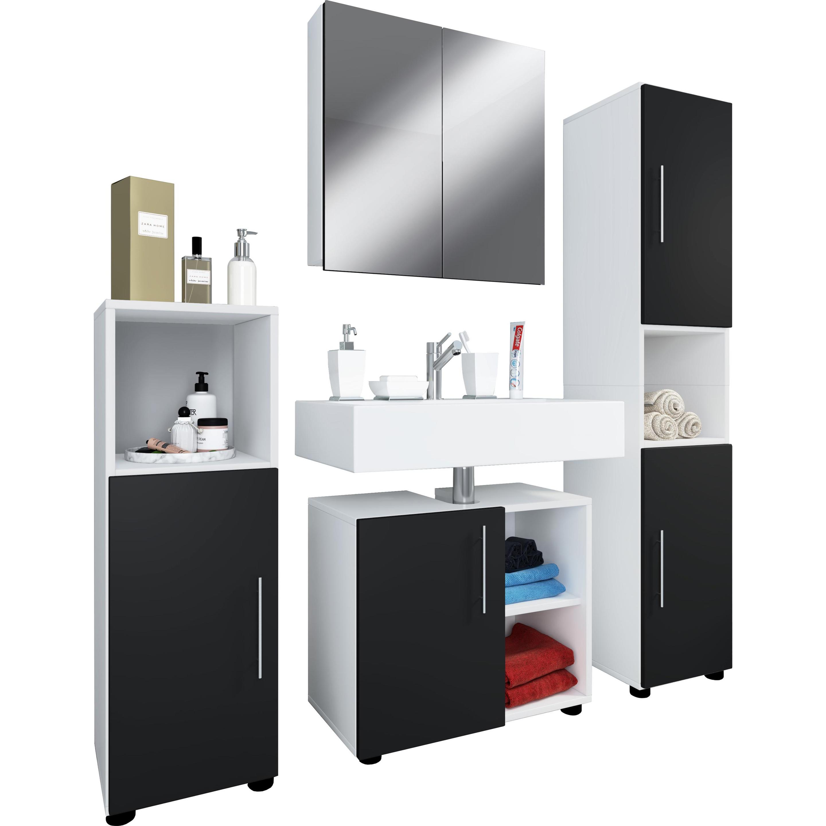 Thumbnail - VCM, Badmöbelset, 4-tlg. Badmöbel Set Komplettset Holz Flandu ll