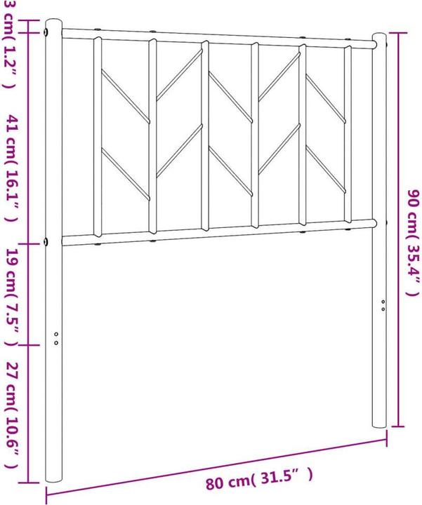 Image du produit vidaXL Kopfteil (80 x 4 x 90 cm)