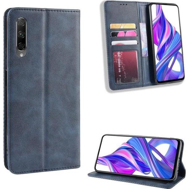 Thumbnail - MU Style Vintage III Leder Bookcover Series (Honor 9X), Smartphone Hülle, Blau