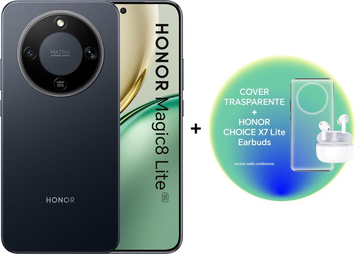 Actual product image Honor Magic8 Lite 5G (256 GB, Black, Midnight Black, 6.79", 5G)