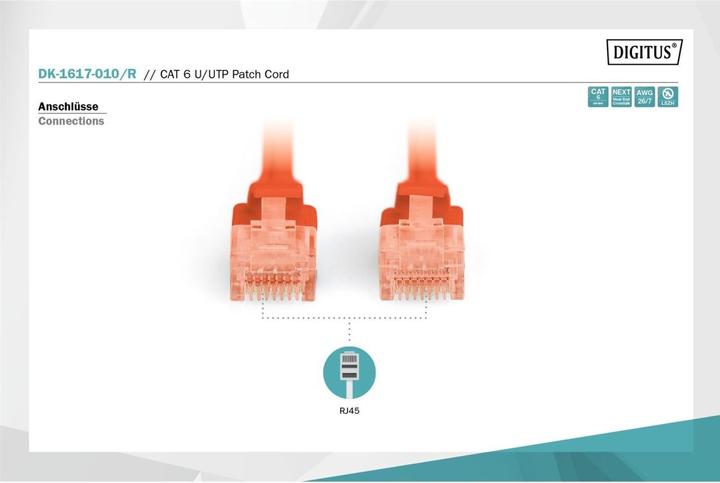 Actual product image Digitus Network cable (U/UTP, CAT6, 1 m)