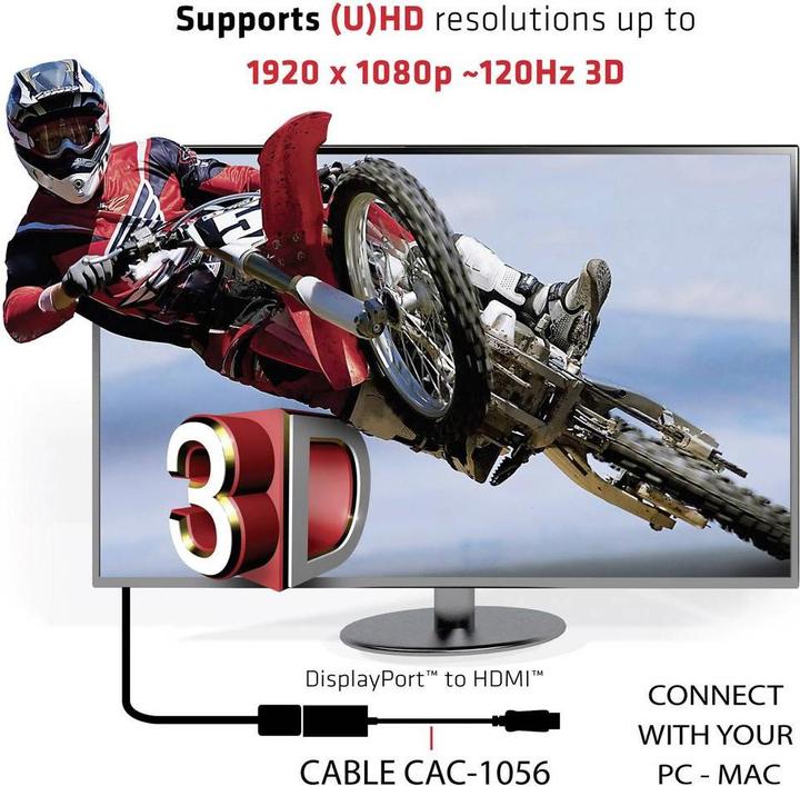 Immagine prodotto Club 3D DisplayPort – HDMI (0.20 m, HDMI, DisplayPort)