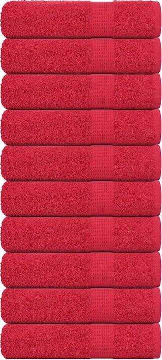 vidaXL Serviettes 10 pcs. Rouge 50x100 cm 360 g/m² 100% coton Serviette de bain