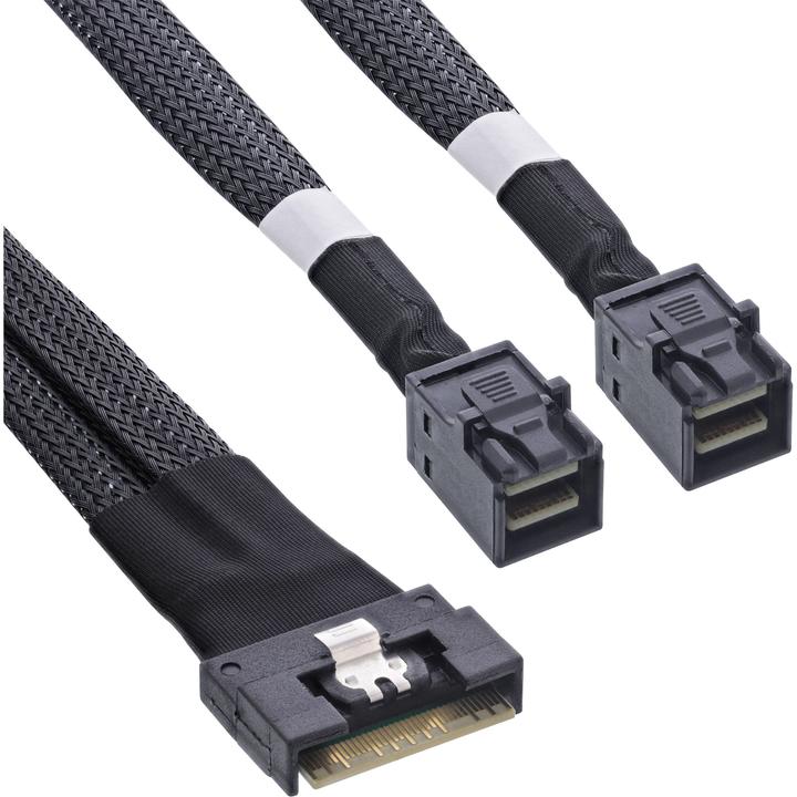 Produktbild InLine Slim SAS Kabel, SFF-8654 8X zu SFF-8654 8X, 48 Gb/s, 0,5m