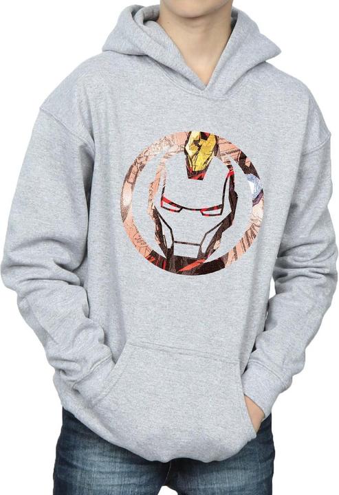 Immagine prodotto Iron Man Montage Symbol Felpa con Cappuccio Ragazzi (128)
