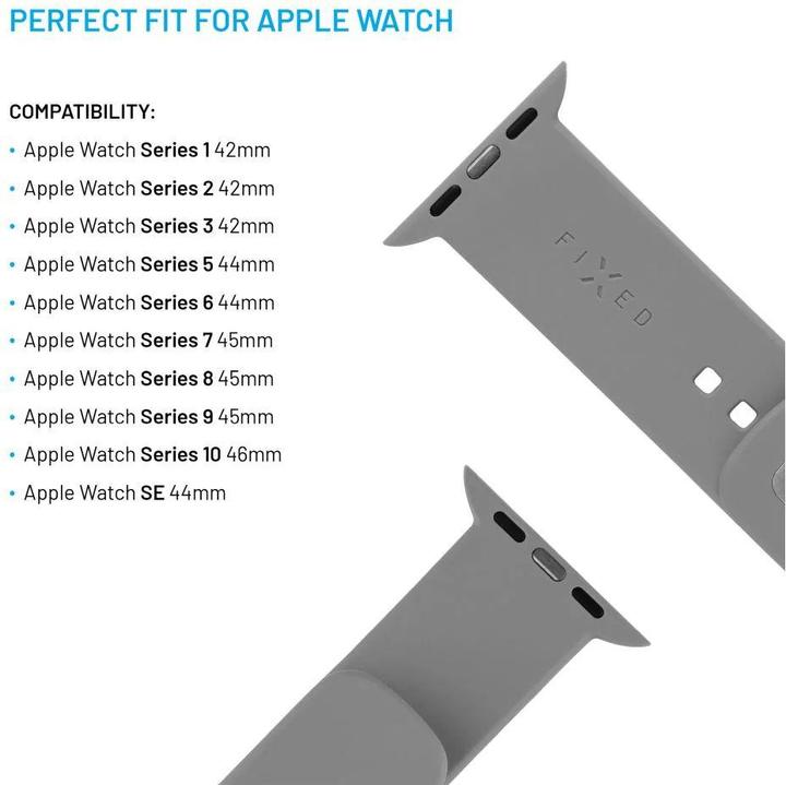 Produktbild Fixed Silicone Sporty Strap Apple Watch 38/40/41mm Hellgrau (Silikon)