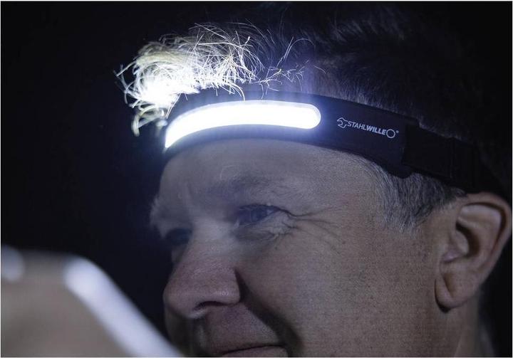 Productafbeelding Stahlwille LED-Stirnlampe wiederaufladbar 3 Helligkeitsstufen, 450 lm, bis zu 9.5h Leuchtdauer (450 lm)