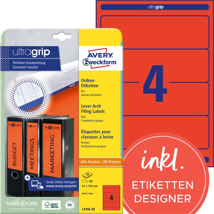 Actual product image Avery Folder labels