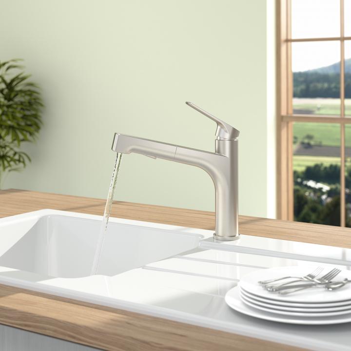 Actual product image Villeroy & Boch Junis Sky Shower kitchen tap, stainless steel