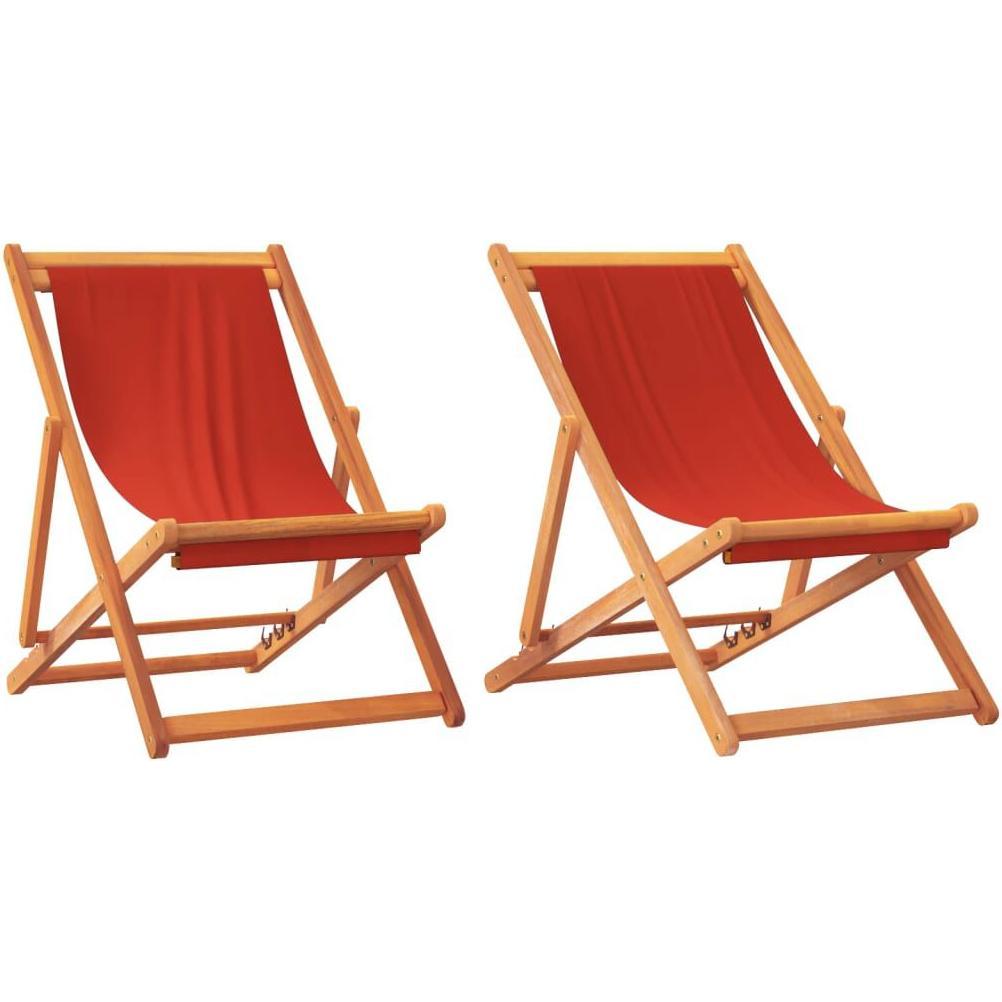 Thumbnail - VidaXL, Liegestuhl, Strandstühle 2 Stk. Klappbar Stoff (127 cm)