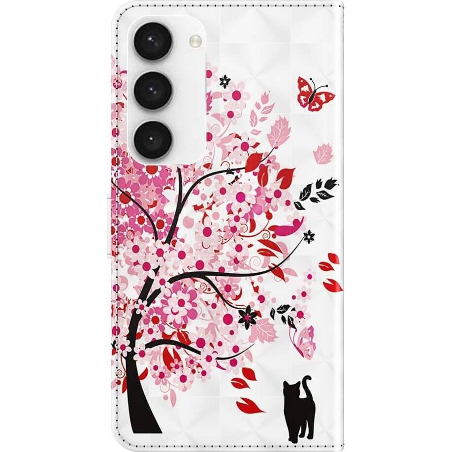 Thumbnail - Cover-Discount Galaxy S23 - Etui Glitzer Effekt Baum rosa (Samsung Galaxy S23), Smartphone Hülle, Rosa