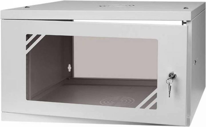 Actual product image LEXI-Net 19"" wall-mounted cabinet Basic 6U, width 520mm, depth 450mm, glass door, without rear panel, (19 inch rack)