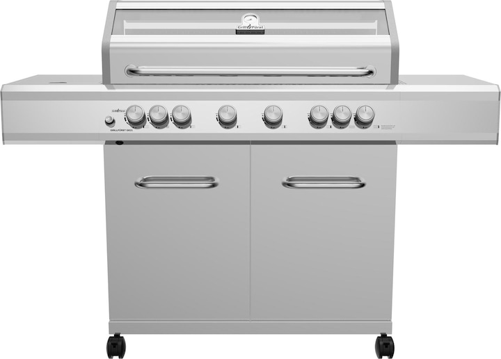 Produktbild Grillfürst G621G 6-Brenner Edelstahl-Gasgrill mit Hochtemperaturbrenner, Heckbrenner und Gusseisen R (21 kW)