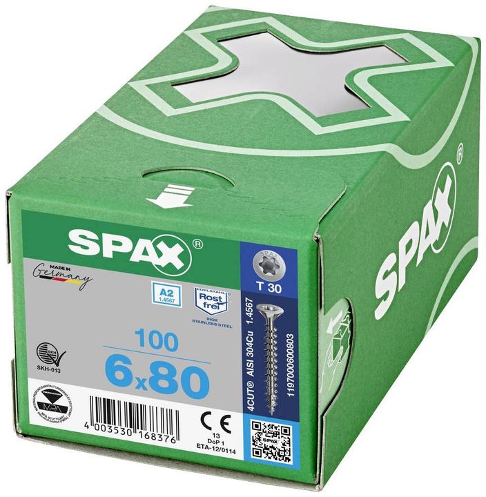 Actual product image Spax A2 Senkmultikopf T-Star Plus T30 Vollgewinde (100 Screws per piece, 6 x 70 mm)
