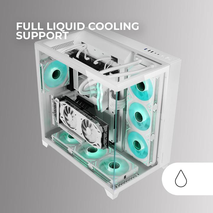 Actual product image Mars Gaming Boitier Moyen Tour Atx Mc-3c RGB Avec Panneaux Vitrés (Blanc) (ATX, mATX, Mini-ITX)