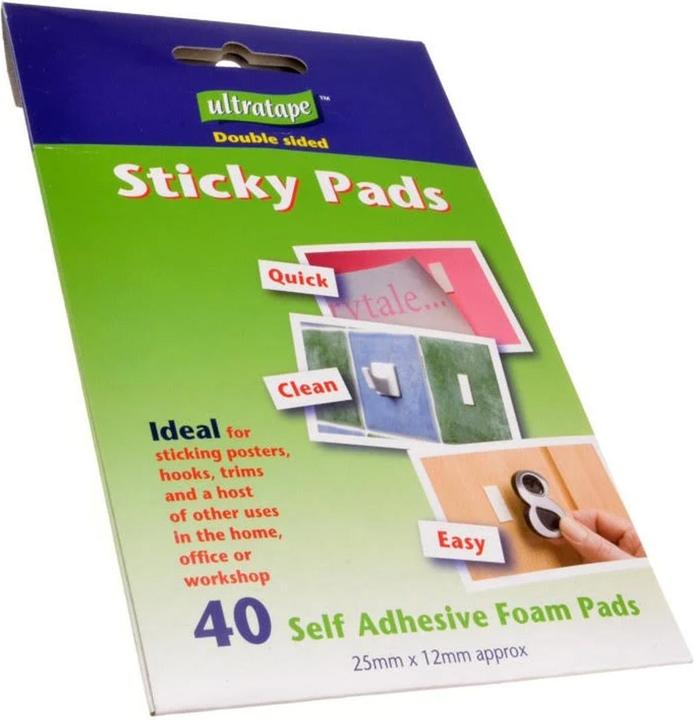 Ultratape Double Sided Foam Pads 25 x 12mm 40pk (12 mm)