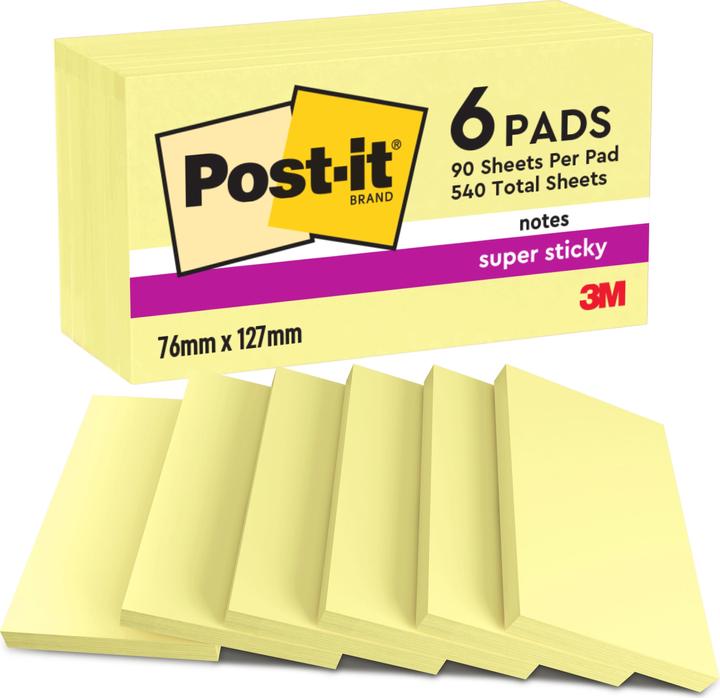 Actual product image Post-it Super Sticky (76 x 127 mm)