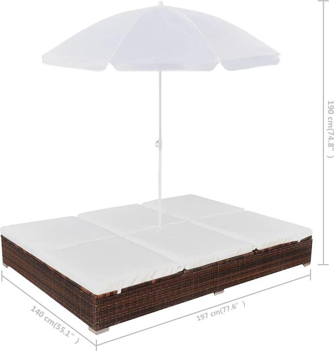 Actual product image vidaXL Sonnenliege (197 cm)