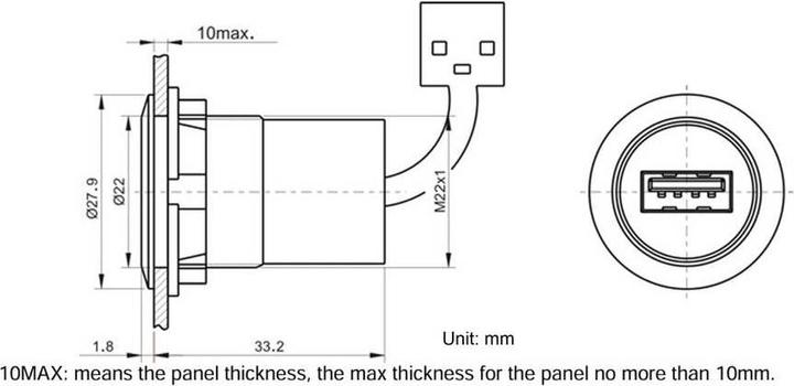 Image du produit Tru Components Prise USB A encastrée 3.0