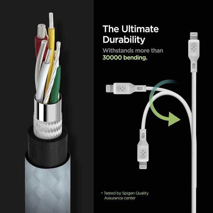 Produktbild Spigen Ładowarka sieciowa PE2C10CL PD20W USB-C + kabel lightnig Biała/White ASE05999 (20 W)