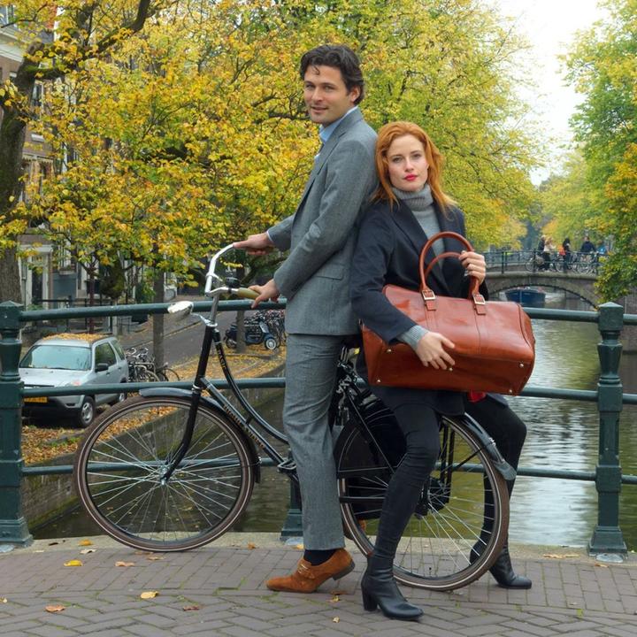 Mutsaers ® Leder Travel Tas - The Traveller - Wochenendtasche - Cognac