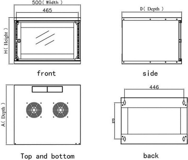 Produktbild Techly I-CASE EL-1006B45 Rack 6U Wandmontiertes Regal (6 HE, 19 Zoll Rack)