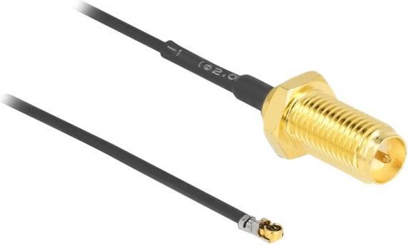 Productafbeelding Delock Antennekabel RP-SMA aansluiting voor montage aan MHF® 4L LK stekker 1,37 50 cm draadlengte 10 mm (Antennekabel)