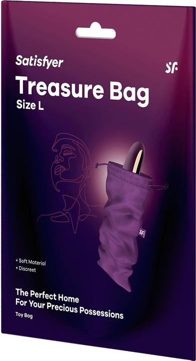 Image du produit Satisfyer Treasure Bags | Soft and Washable Material | Discreet Storage, Colour:Violet, Size:L
