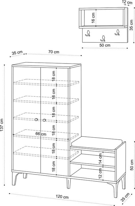 Produktbild Kalune Design Clara (120 x 35 x 137 cm)