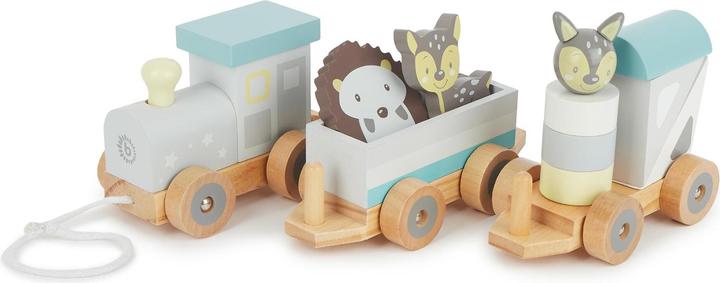 Produktbild Bieco Nachziehspielzeug Eisenbahn mit Steckformen