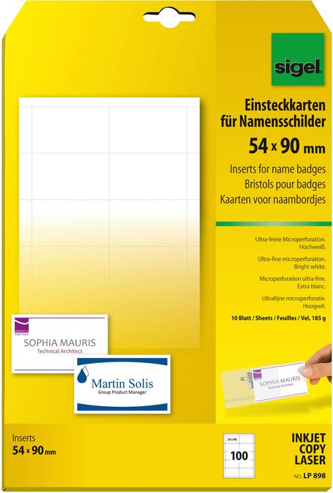 Sigel Einstecketiketten für Namensschilder