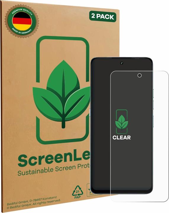 Actual product image ScreenLeaf Screen Protector sustainable Screen Protection, clear, anti-scratch (2 Piece, Umidigi G100)