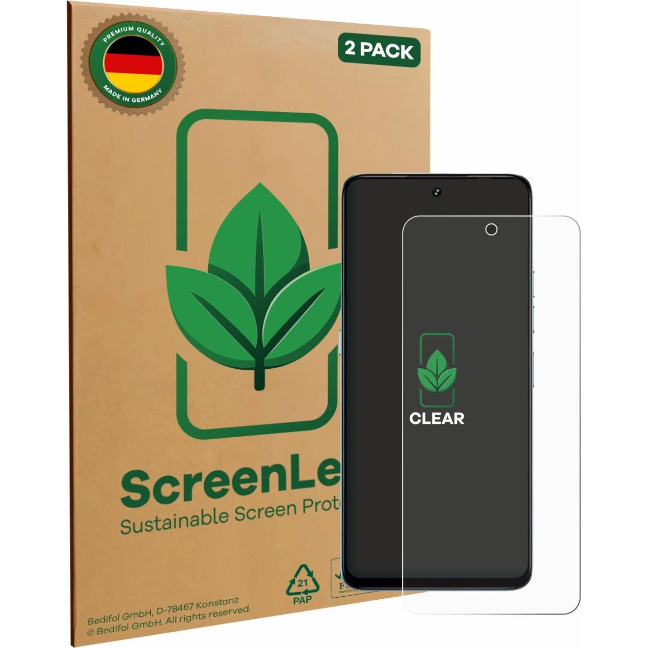 ScreenLeaf Schutzfolie nachhaltiger Displayschutz Display Schutz Folie Klar Transparent (2 Stück, Umidigi G100), Smartph...