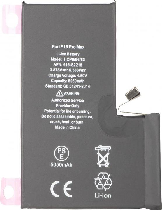 Aftermarket Akky fur Apple iPhone 16 Pro Max, 5050mAh High Capacity