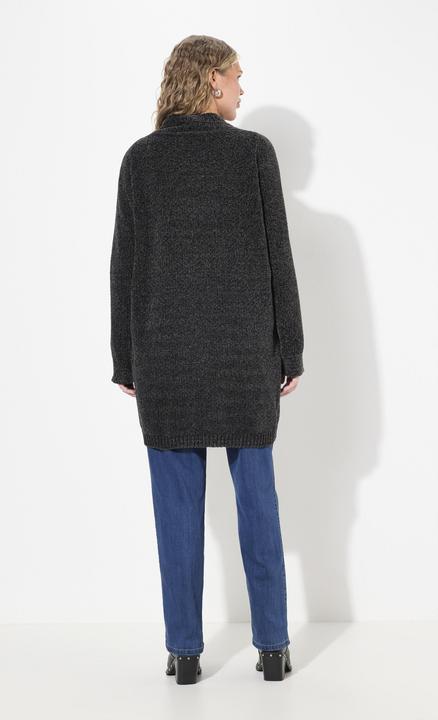 Produktbild Ulla Popken Chenille-Strickjacke, Oversized, V-Ausschnitt, offene Form (50, 52)