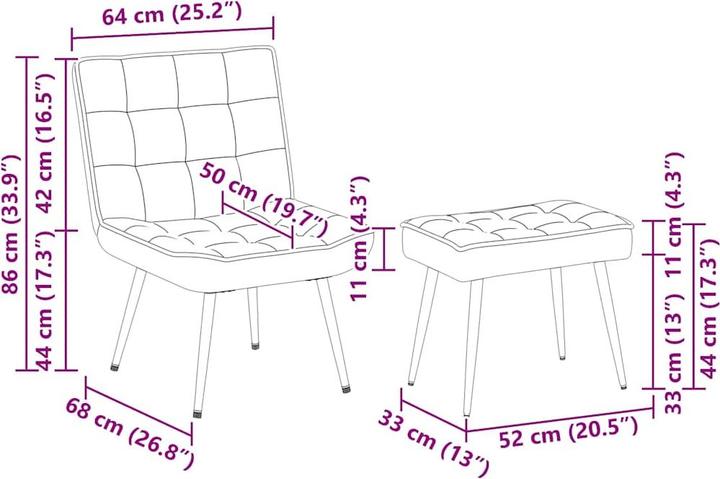 Produktbild vidaXL Relaxsessel mit Hocker