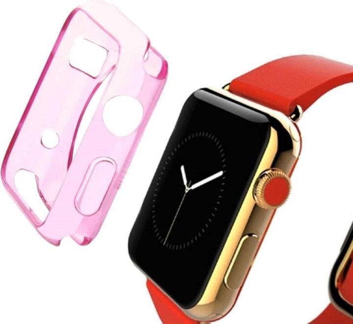 Produktbild König Design Ultra Dünn Schutzhülle Smartwatch Tasche Etuis TPU für Apple Watch 42mm Transparent Rosa