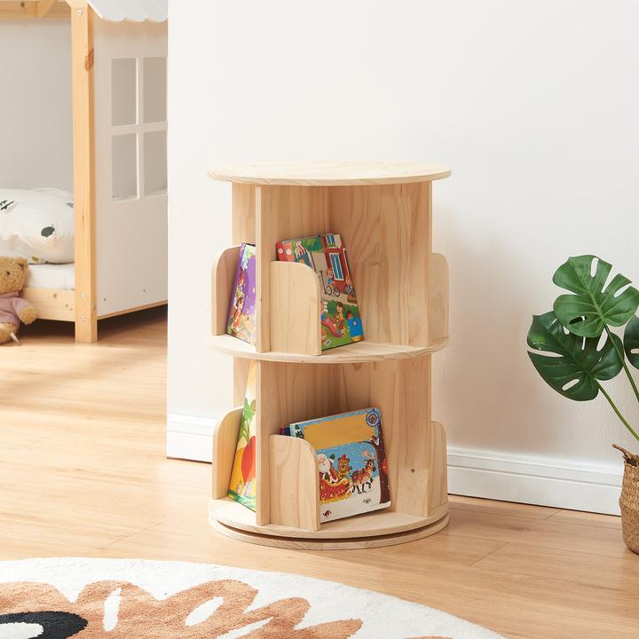 Produktbild En.Casa Drehbares Bücherregal Chasek 65x44 cm Kiefernholz Natur
