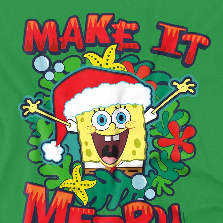 Produktbild Spongebob Squarepants Make It Merry TShirt weihnachtliches Design (3XL)