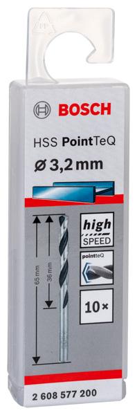 Produktbild Bosch Professional Zubehör Metallspiralbohrer HSS PointTeQ, DIN 338, 3,2 mm, 10er-Pack (3.2 mm)