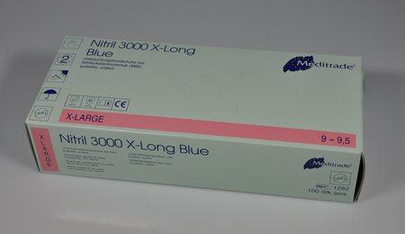 Actual product image Meditrade Nitrile gloves 3000 X-Long blue powder free non-sterile (XL)