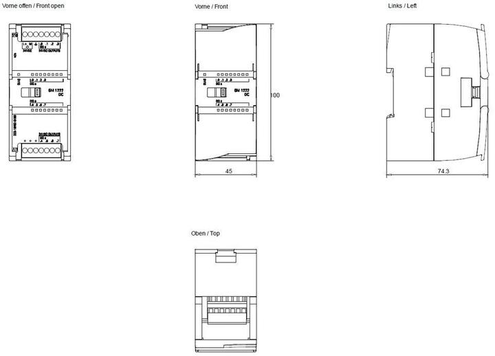 Produktbild Siemens DIGITAL OUTPUT SM1222, 8 DO, 24V DC
