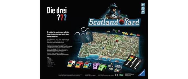 Productafbeelding Ravensburger Die drei??? Scotland Yard - Gesellschaftsspiel & Brettspiel ab 8 Jahre (Duits)