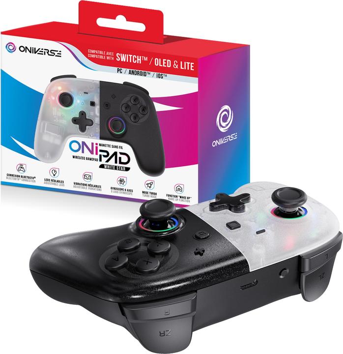Produktbild Oniverse Onipad - Bluetooth Controller Für Nintendo Switch, PC, IOS & Android - Weiss (Switch, PC, iOS, Android)